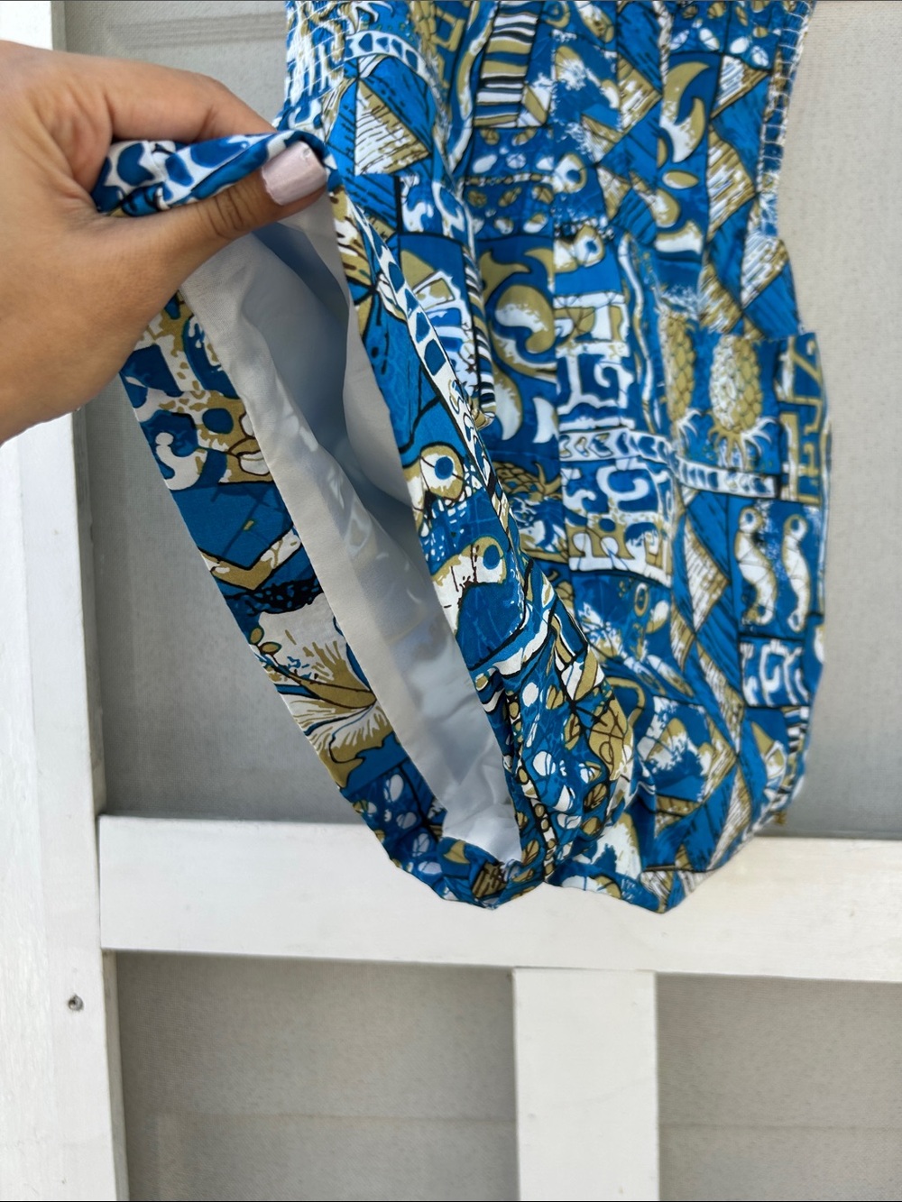 Blue Pineapple Print Piece Romper - Picture 3 of 8